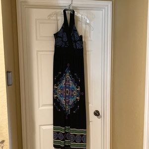Olivia Matthews design Large Maxi dress with tie around the neck.